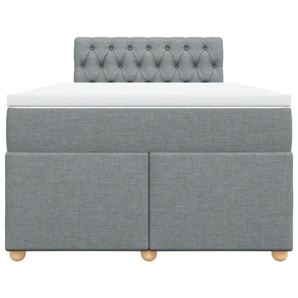 Boxspringbett mit Matratze Hellgrau 120x200 cm Stoff