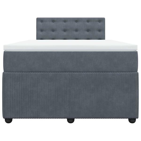 Boxspringbett mit Matratze Dunkelgrau 120x190 cm Samt