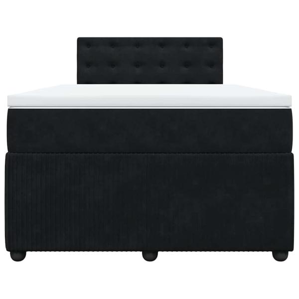 Boxspringbett mit Matratze Schwarz 120x190 cm Samt