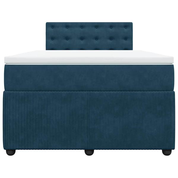 Boxspringbett mit Matratze Blau 120x190 cm Samt