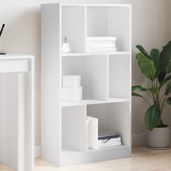ARDEBO.de - Bücherregal Weiß 57x28,5x107,5 cm Holzwerkstoff