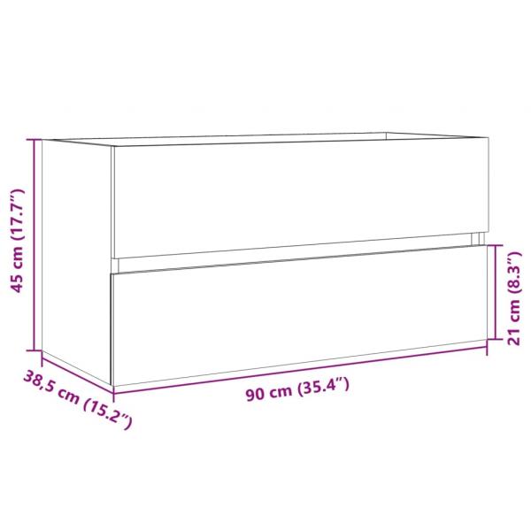 Waschbeckenunterschrank Sonoma-Eiche 90x38,5x45cm Holzwerkstoff