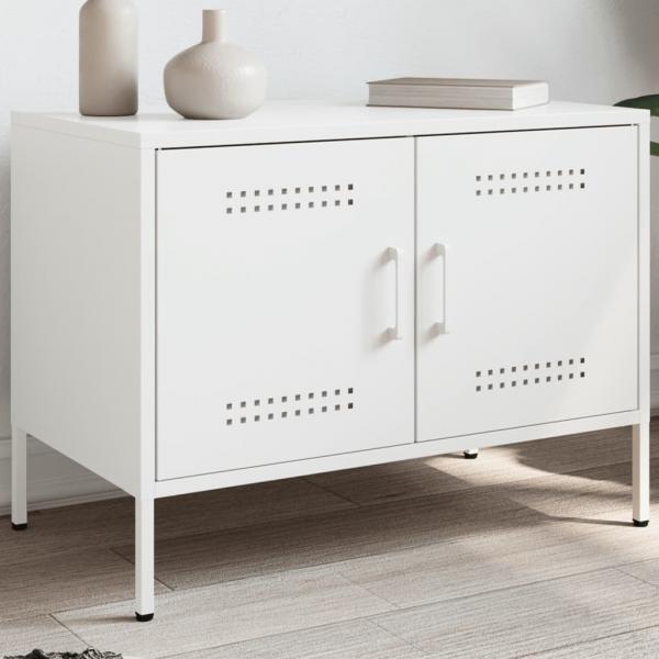 ARDEBO.de - TV-Schrank Weiß 68x39x50,5 cm Stahl