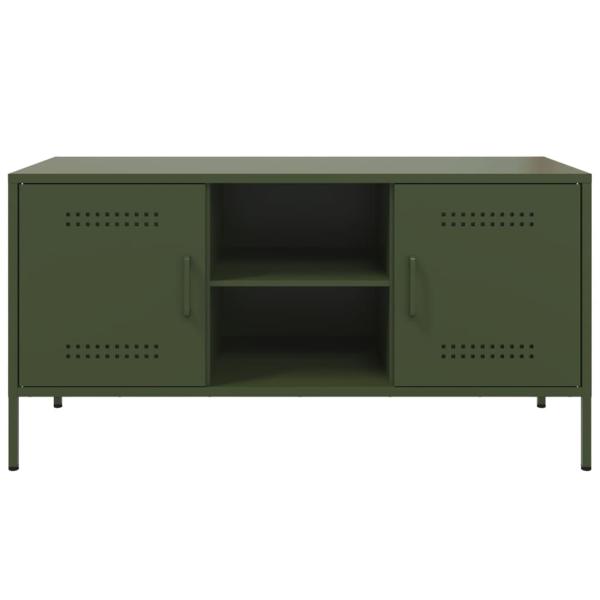 TV-Schrank Olivgrün 100,5x39x50,5 cm Stahl