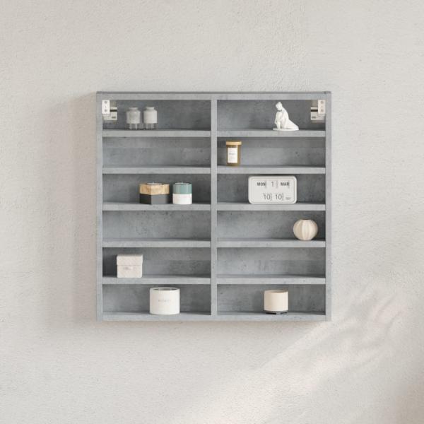 ARDEBO.de - Vitrinenschrank Betongrau 60x8,5x58 cm Holzwerkstoff