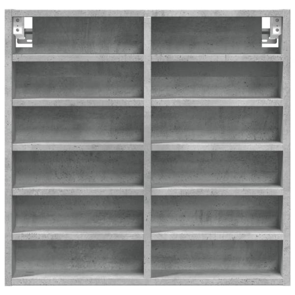 Vitrinenschrank Betongrau 60x8,5x58 cm Holzwerkstoff