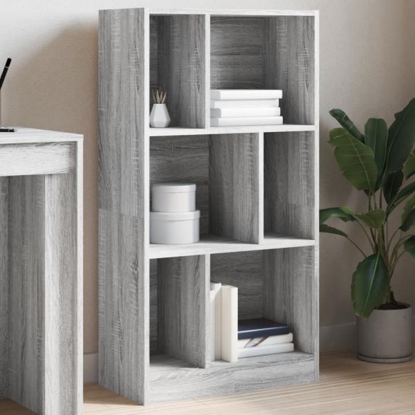 ARDEBO.de - Bücherregal Grau Sonoma 57x28,5x107,5 cm Holzwerkstoff