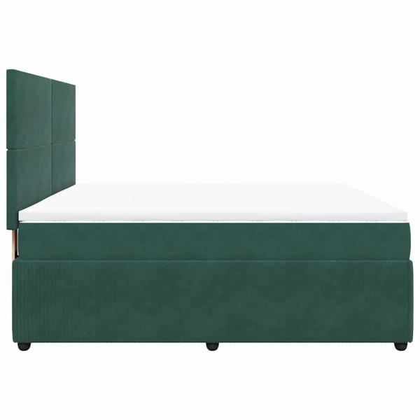 Boxspringbett mit Matratze Dunkelgrün 180x200 cm Samt