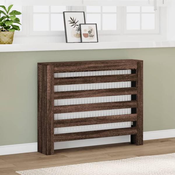 ARDEBO.de - Heizkörperverkleidung Braun Eiche 104x20x82 cm Holzwerkstoff