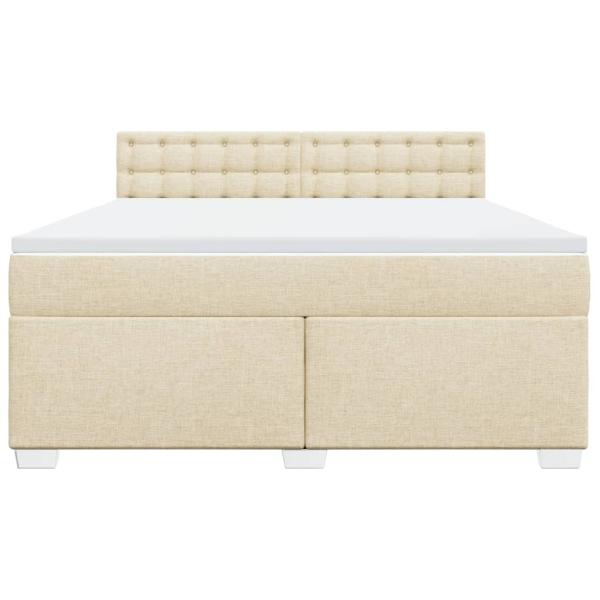 Boxspringbett mit Matratze Creme 180x200 cm Stoff