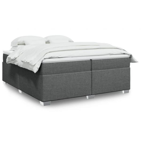 ARDEBO.de - Boxspringbett mit Matratze Dunkelgrau 200x200 cm Stoff