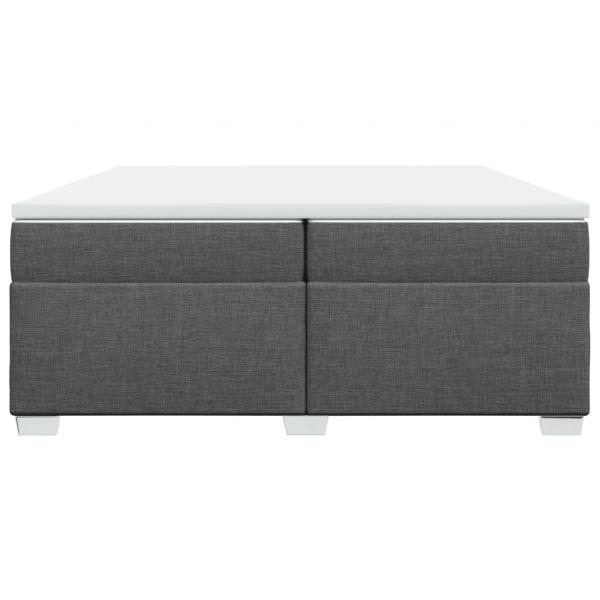 Boxspringbett mit Matratze Dunkelgrau 200x200 cm Stoff