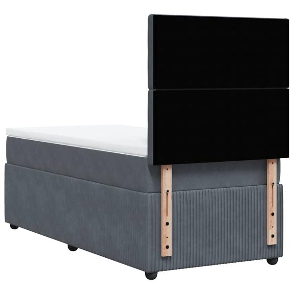 Boxspringbett mit Matratze Dunkelgrau 90x190 cm Samt