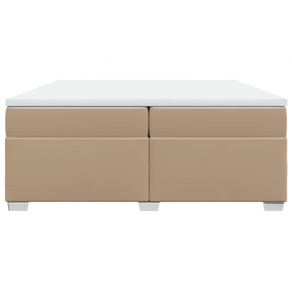 Boxspringbett Matratze Cappuccino-Braun 200x200cm Kunstleder