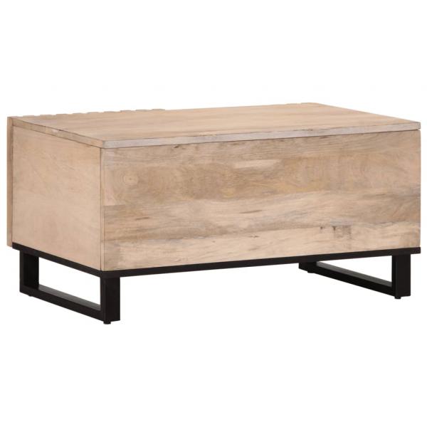 Couchtisch Weiß 80x51x40 cm Massivholz Mango