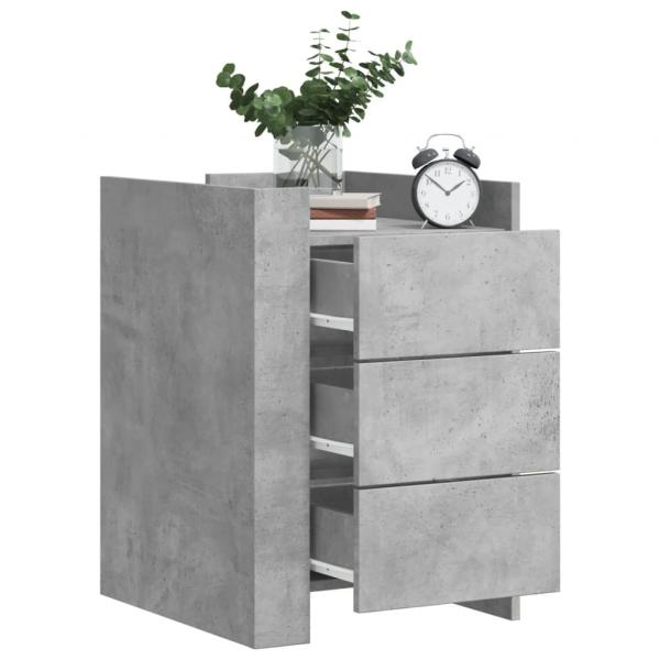 ARDEBO.de - Nachttisch Betongrau 45x50x65 cm Holzwerkstoff