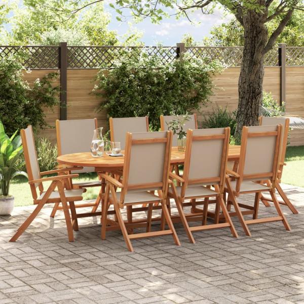 ARDEBO.de - Gartenstühle 8 Stk. Klappbar Massivholz Akazie und Textilene