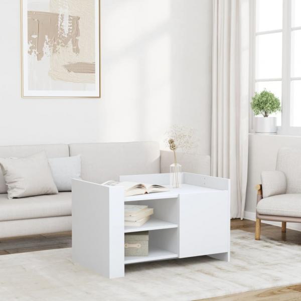 ARDEBO.de - Couchtisch Weiß 80x50x50 cm Holzwerkstoff
