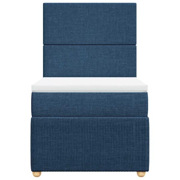 Boxspringbett mit Matratze Blau 90x190 cm Stoff