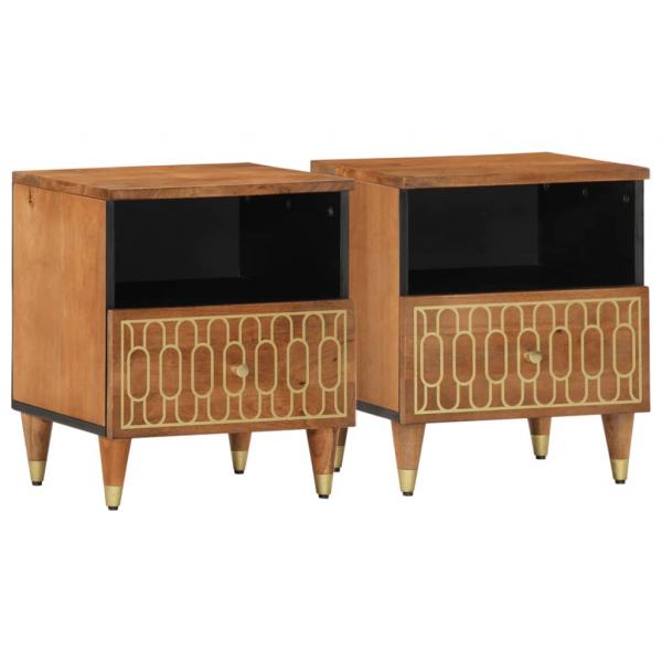 ARDEBO.de - Nachttische 2 Stk. 40x33x46 cm Massivholz Mango