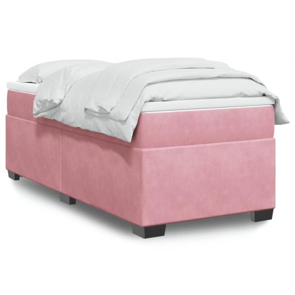 ARDEBO.de - Boxspringbett mit Matratze Rosa 100x200 cm Samt
