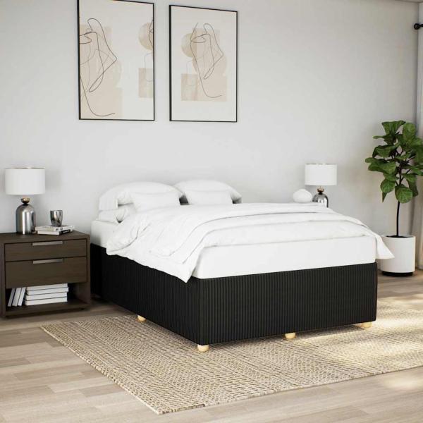 ARDEBO.de - Bettgestell ohne Matratze Schwarz 140x190 cm Stoff