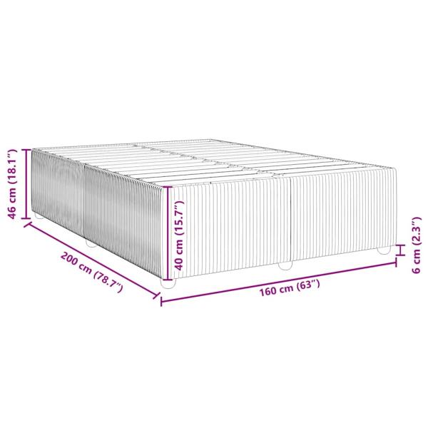 Bettgestell ohne Matratze Creme 160x200 cm Stoff