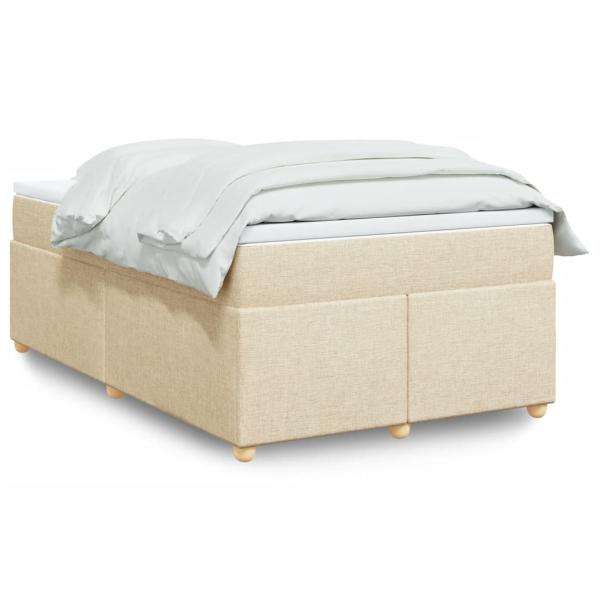 ARDEBO.de - Boxspringbett mit Matratze Creme 120x190 cm Stoff