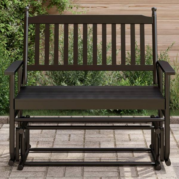 ARDEBO.de - Schaukelbank Schwarz 118x70x104,5 cm Massivholz Pappel