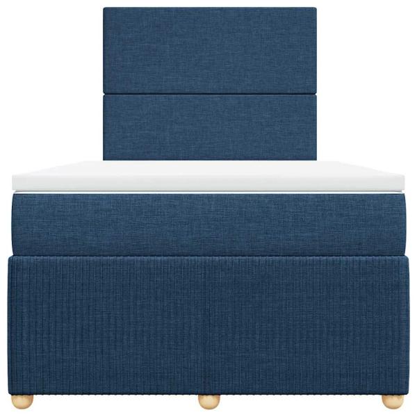 Boxspringbett mit Matratze Blau 120x200 cm Stoff