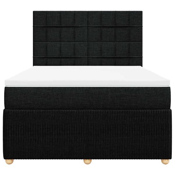 Boxspringbett mit Matratze Schwarz 140x200 cm Stoff