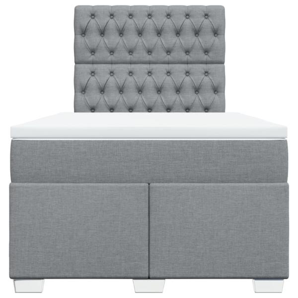 Boxspringbett mit Matratze Hellgrau 120x190 cm Stoff