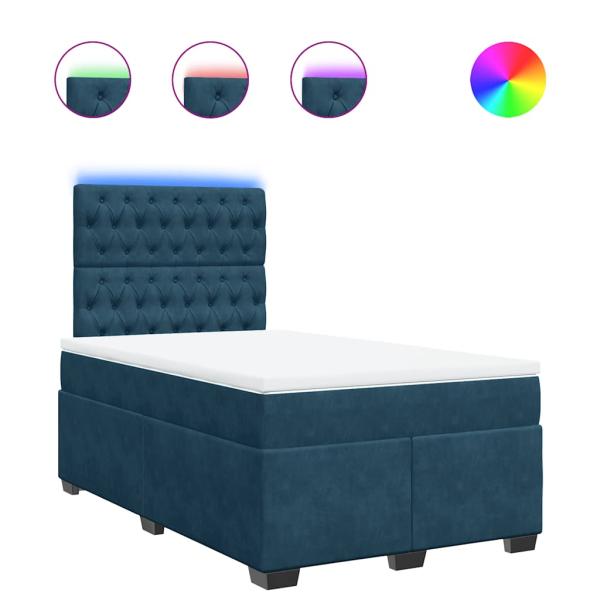 Boxspringbett mit Matratze Blau 120x200 cm Samt