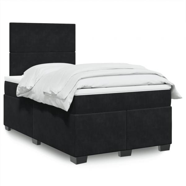 ARDEBO.de - Boxspringbett mit Matratze Schwarz 120x200 cm Samt