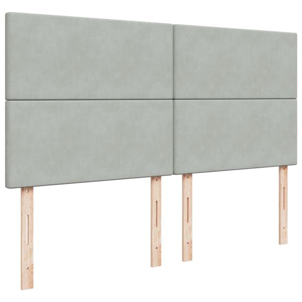 ARDEBO.de - Boxspringbett mit Matratze Hellgrau 200x200 cm Samt