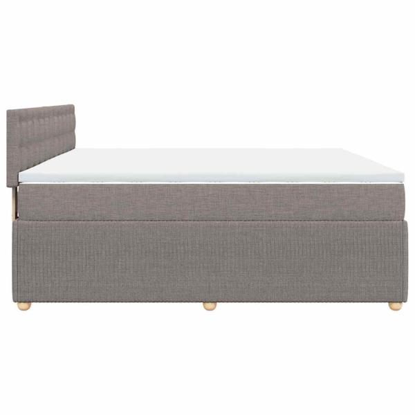 ARDEBO.de - Boxspringbett mit Matratze Taupe 200x200 cm Stoff