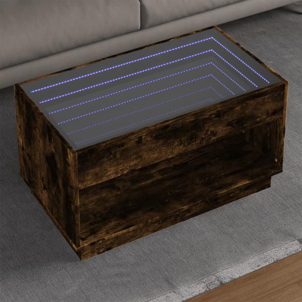 ARDEBO.de - Couchtisch mit Infinity-LED Räuchereiche 90x50x50 cm