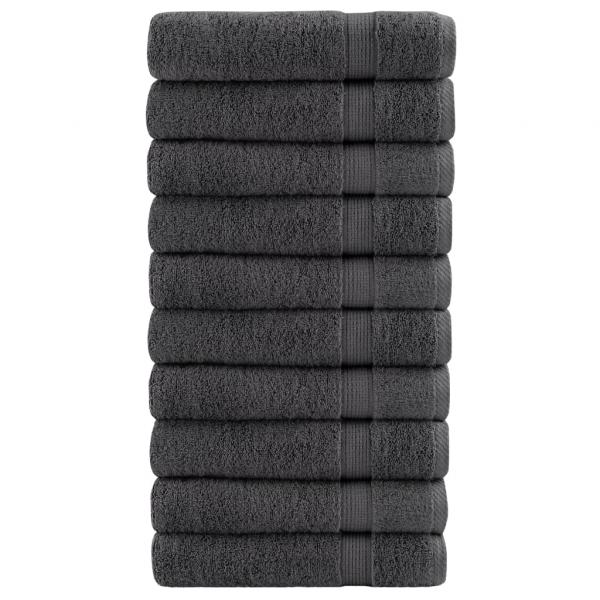ARDEBO.de - Premium-Handtücher SOLUND 10 Stk. Anthrazit 50x100 cm 600 g/m²