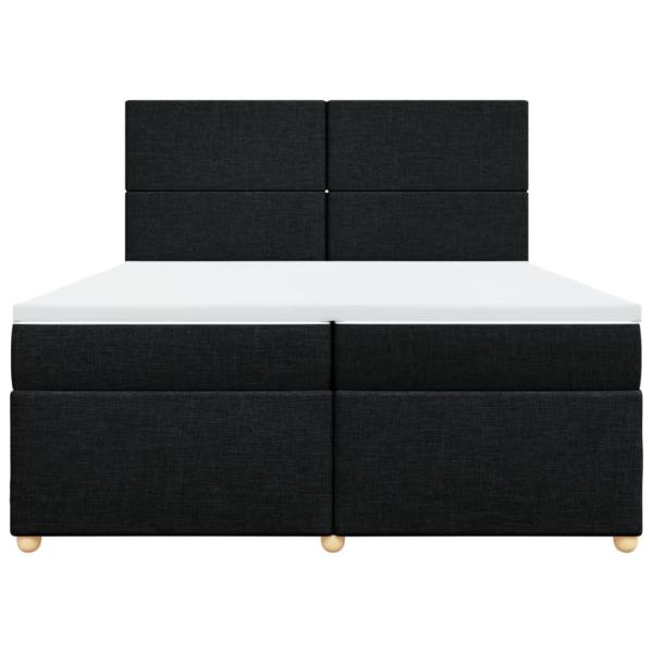 Boxspringbett mit Matratze Schwarz 200x200 cm Stoff