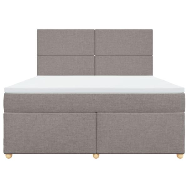Boxspringbett mit Matratze Taupe 180x200 cm Stoff