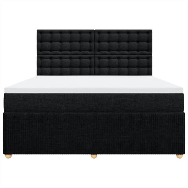 Boxspringbett mit Matratze Schwarz 180x200 cm Stoff