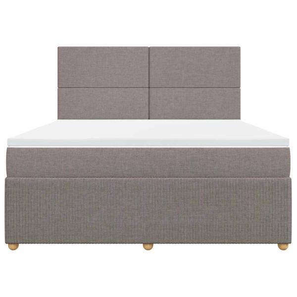 Boxspringbett mit Matratze Taupe 180x200 cm Stoff