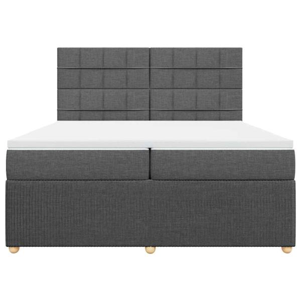 Boxspringbett mit Matratze Dunkelgrau 200x200 cm Stoff