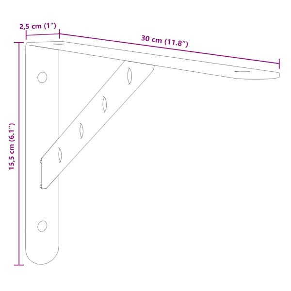 Regalträger 4 Stk. 30x2,5x15,5 cm Silbern Edelstahl