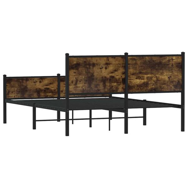 Metallbett ohne Matratze Räuchereiche 140x190 cm