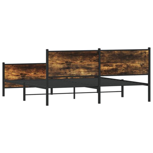 Metallbett ohne Matratze Räuchereiche 183x213 cm