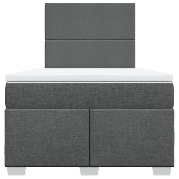 Boxspringbett mit Matratze Dunkelgrau 120x200 cm Stoff