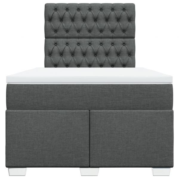 Boxspringbett mit Matratze Dunkelgrau 120x200 cm Stoff