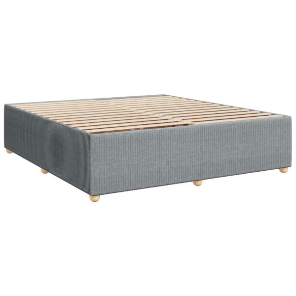 ARDEBO.de - Boxspringbett mit Matratze Hellgrau 180x200 cm Stoff
