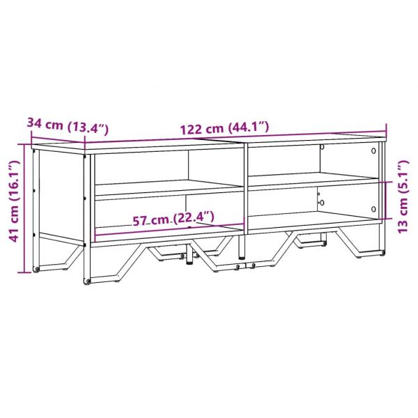 TV-Schrank Räuchereiche 122x34x41 cm Holzwerkstoff